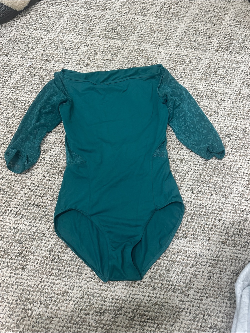Teal quarter length-Sleeve Leotard